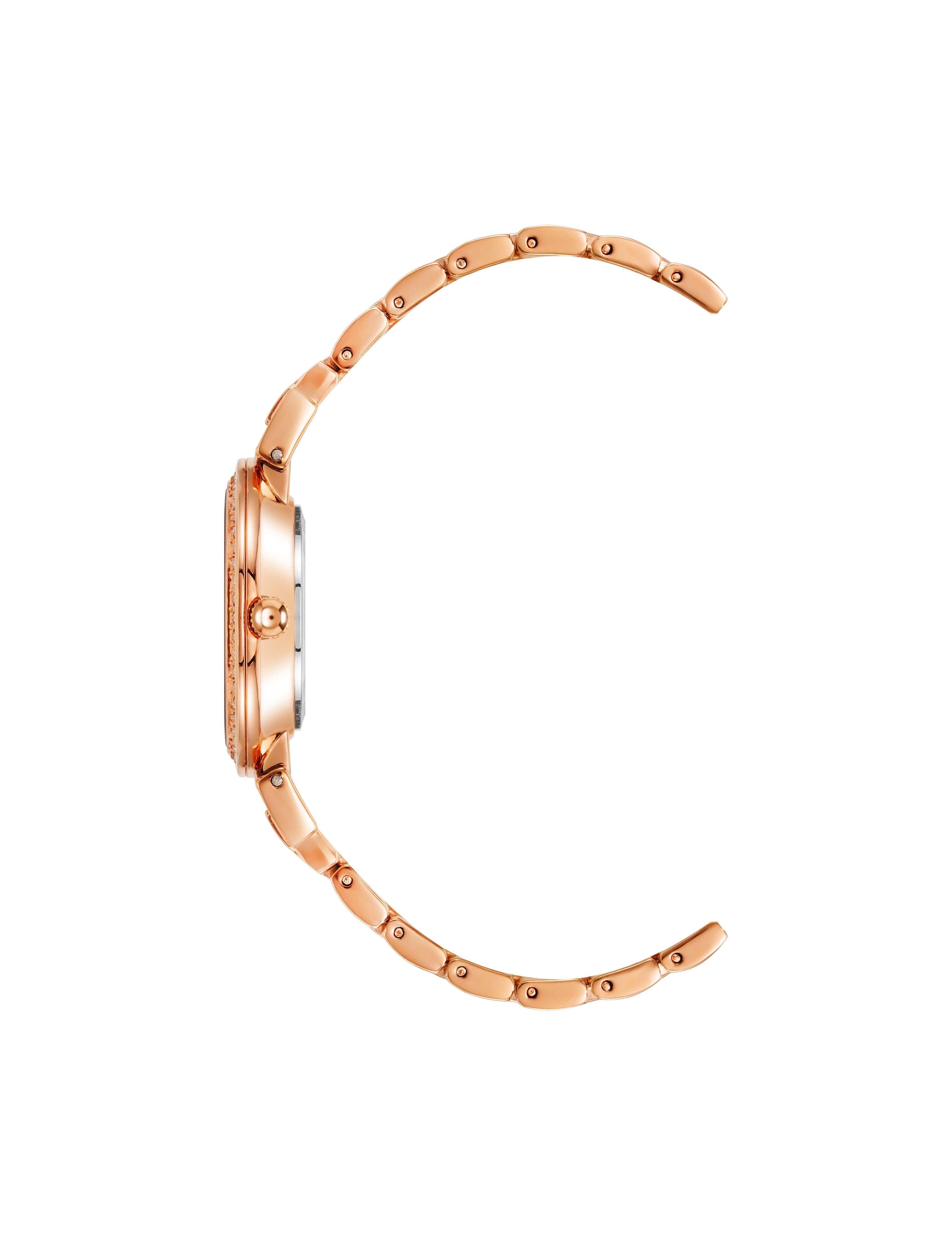 Premium Crystal Watch - Anne Klein Rose-Tone/Navy Blue