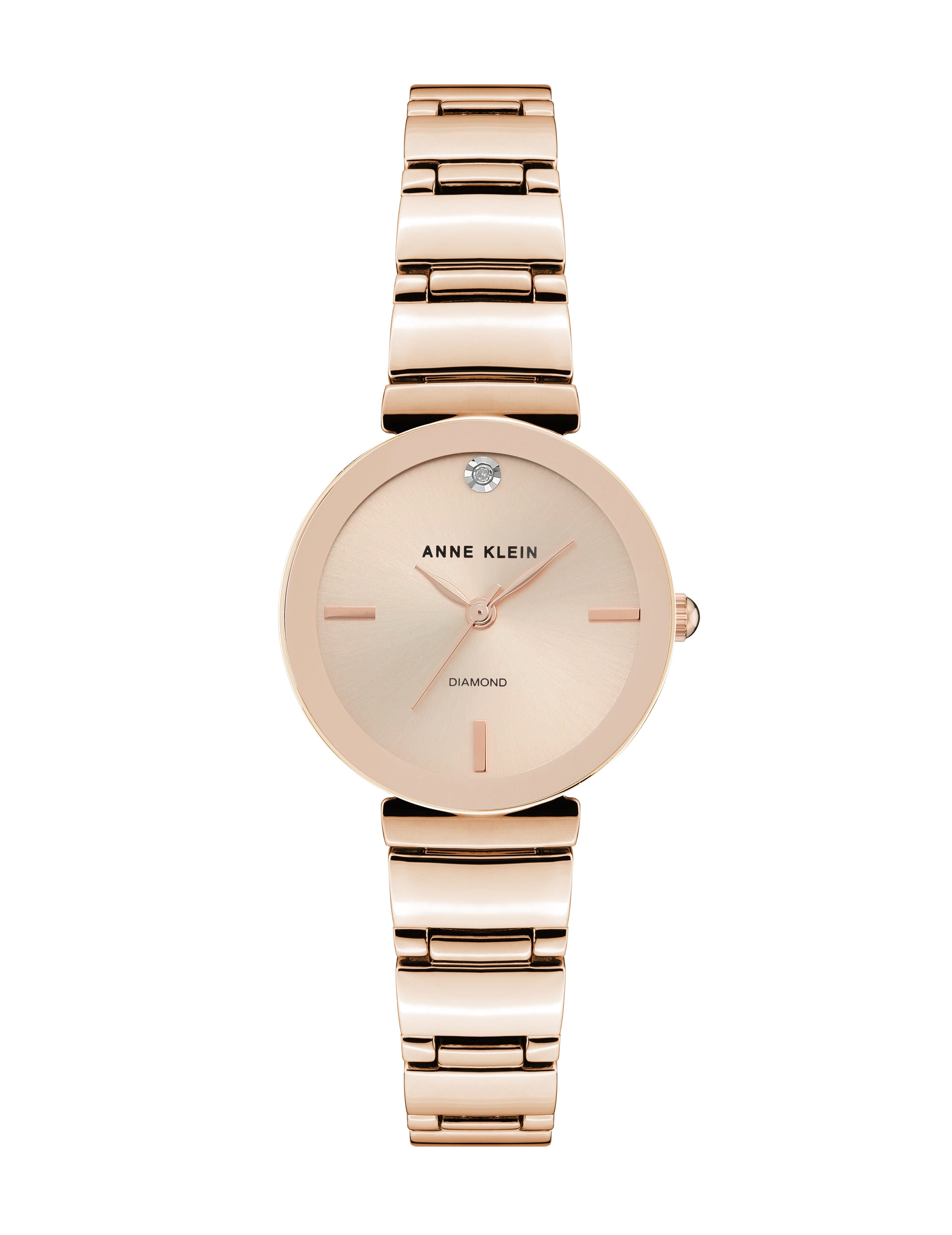 Diamond Bracelet Watch - Anne Klein Rose-Tone