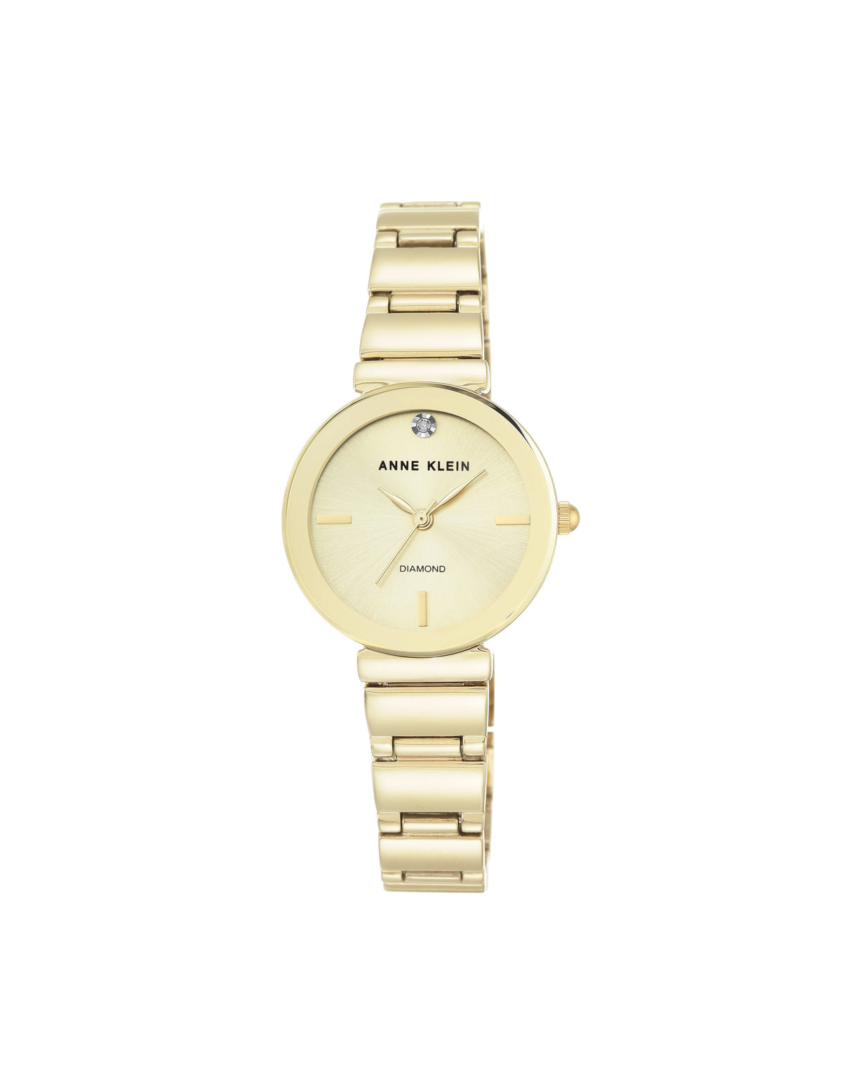 Diamond Accented Bracelet Watch - Anne Klein Gold-Tone