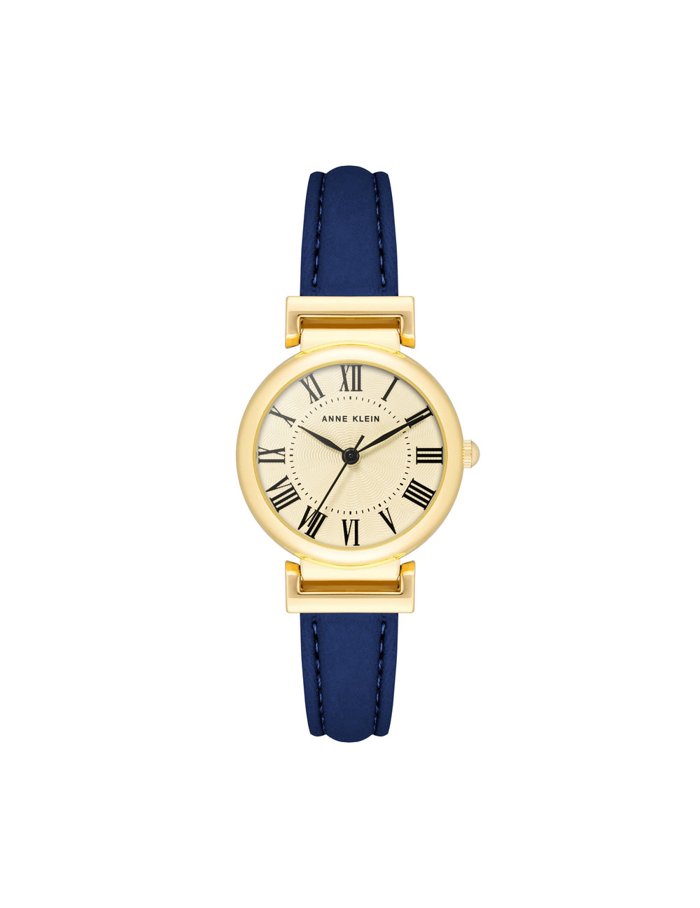 Leather Strap Classic Watch - Anne Klein Navy/Gold-Tone