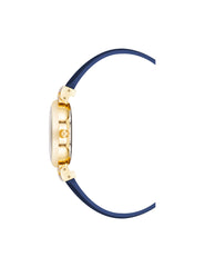Leather Strap Classic Watch - Anne Klein Navy/Gold-Tone