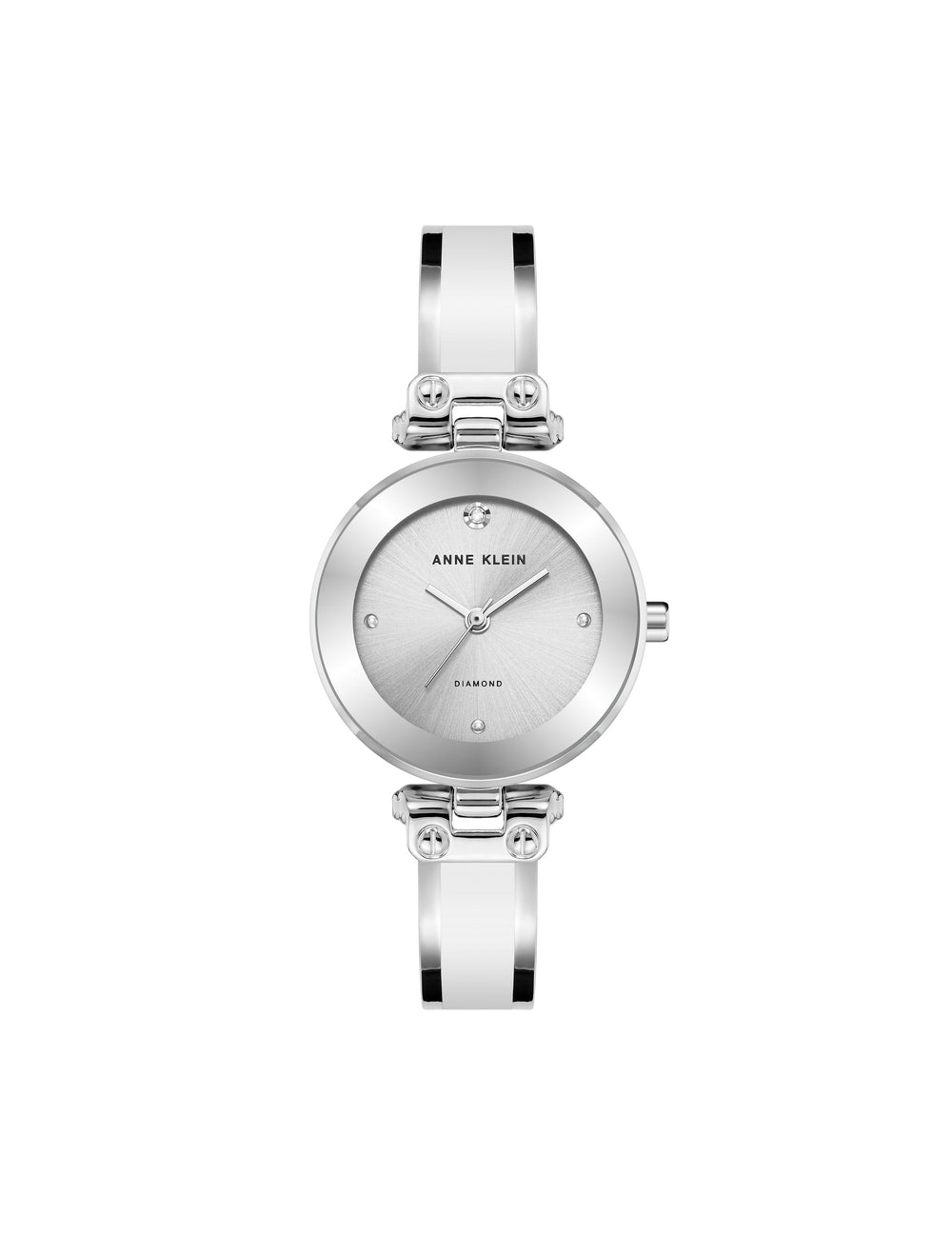 Diamond Accent Bracelet Watch - Anne Klein White/Silver-Tone