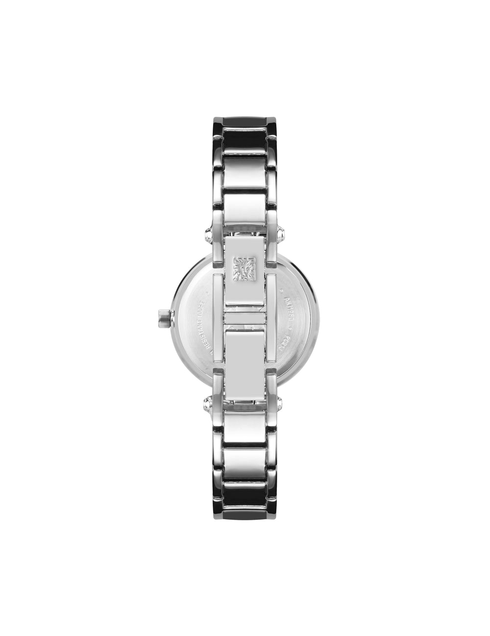 Diamond Accent Bangle Wristwatch - Anne Klein Black/Silver-Tone