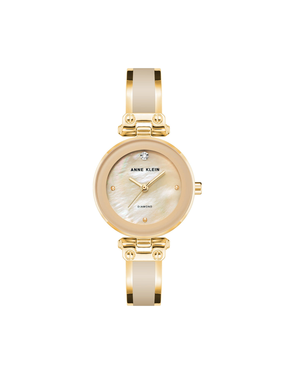 Diamond Accent Bracelet Watch - Anne Klein Tan/Gold-Tone
