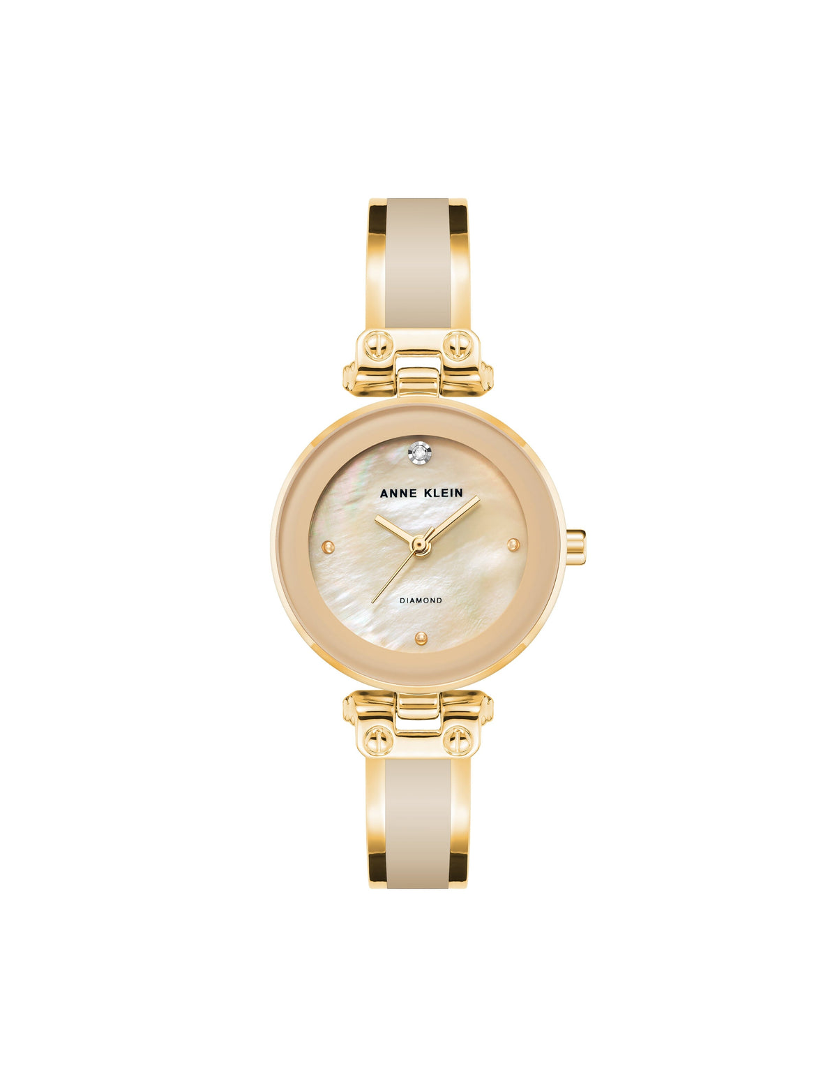 Diamond Accent Bracelet Watch - Anne Klein Tan/Gold-Tone