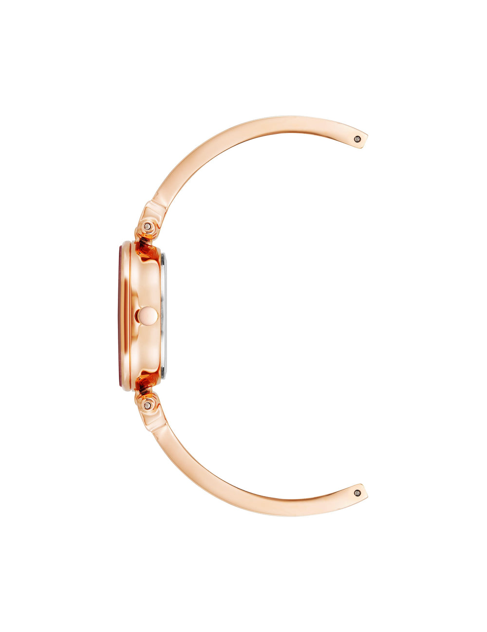 Diamond Accent Watch Bangle - Anne Klein Black/Rose-Tone