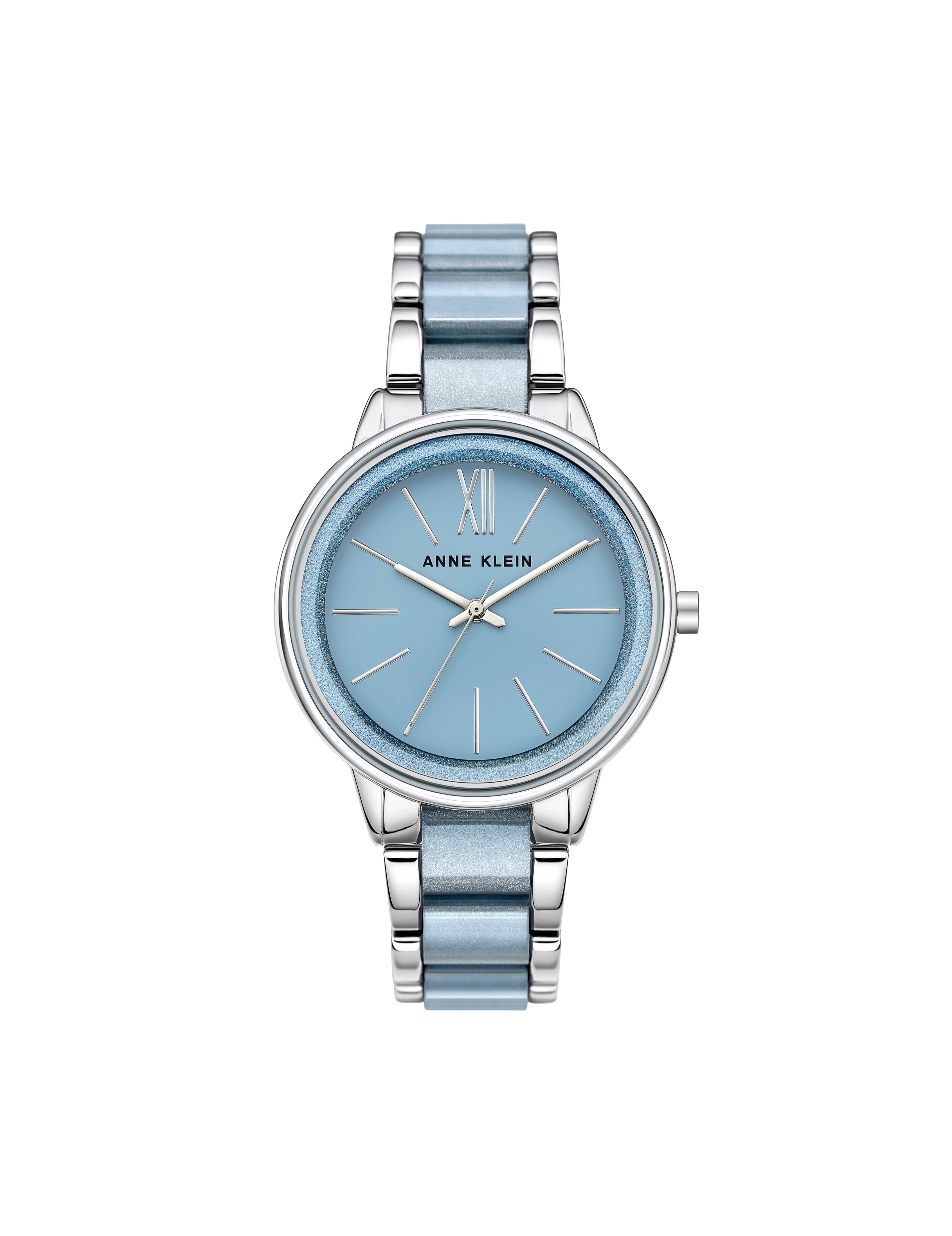 Resin Link Women's Watch - Anne Klein Light Blue/Silver-Tone