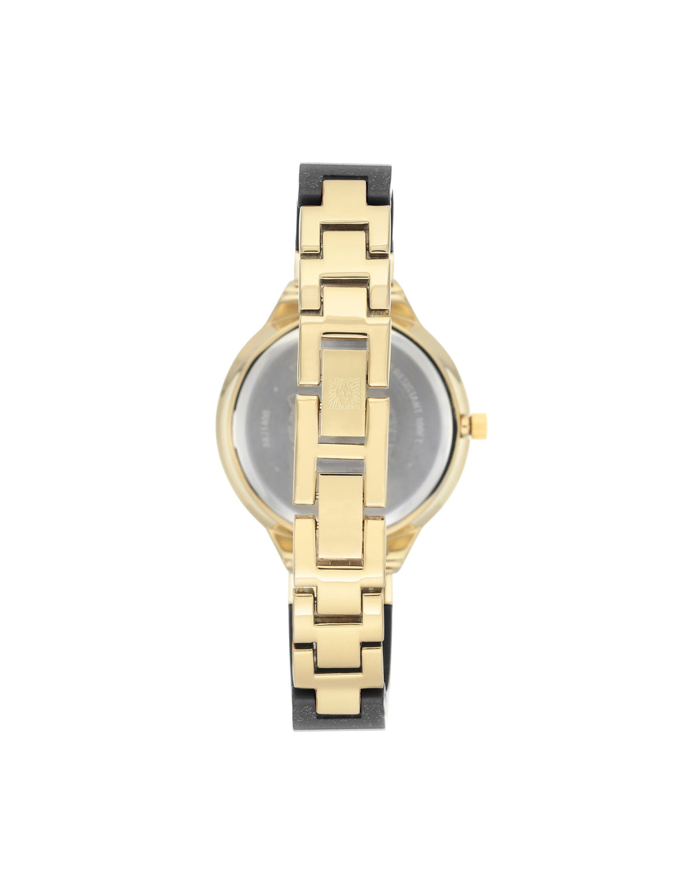 Glitter Resin Bangle Wristwatch - Anne Klein Black/Gold-Tone
