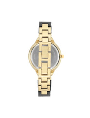 Glitter Resin Bangle Wristwatch - Anne Klein Black/Gold-Tone