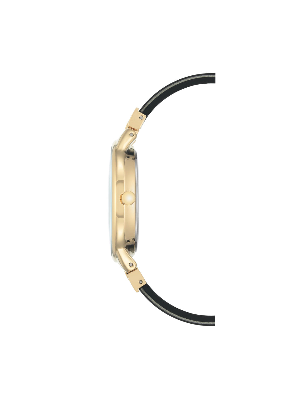 Glitter Resin Bangle Wristwatch - Anne Klein Black/Gold-Tone