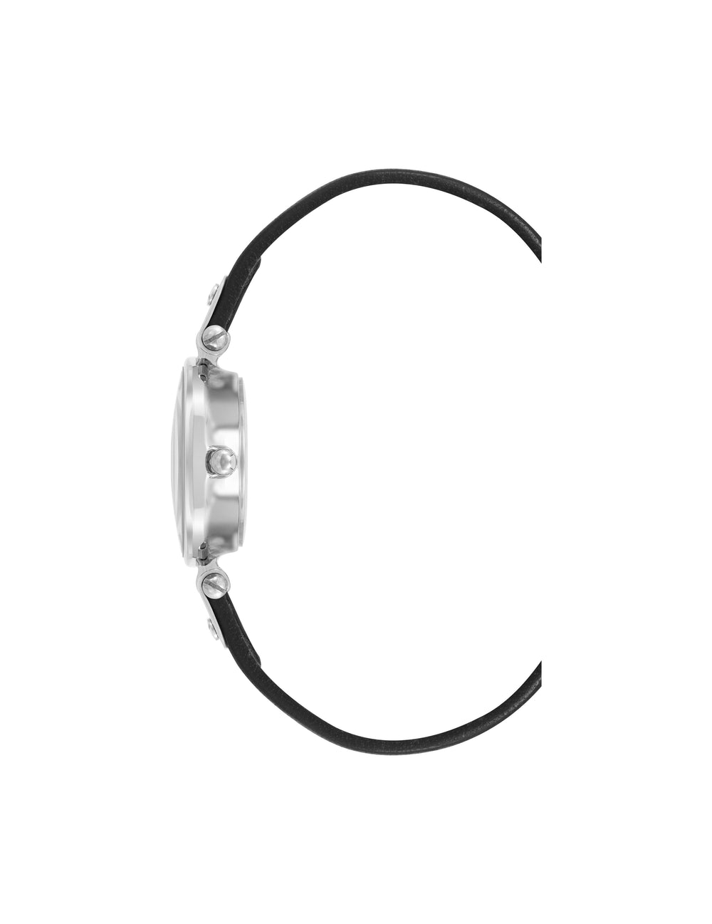 Essential Leather Strap Watch - Anne Klein Black/Silver-Tone