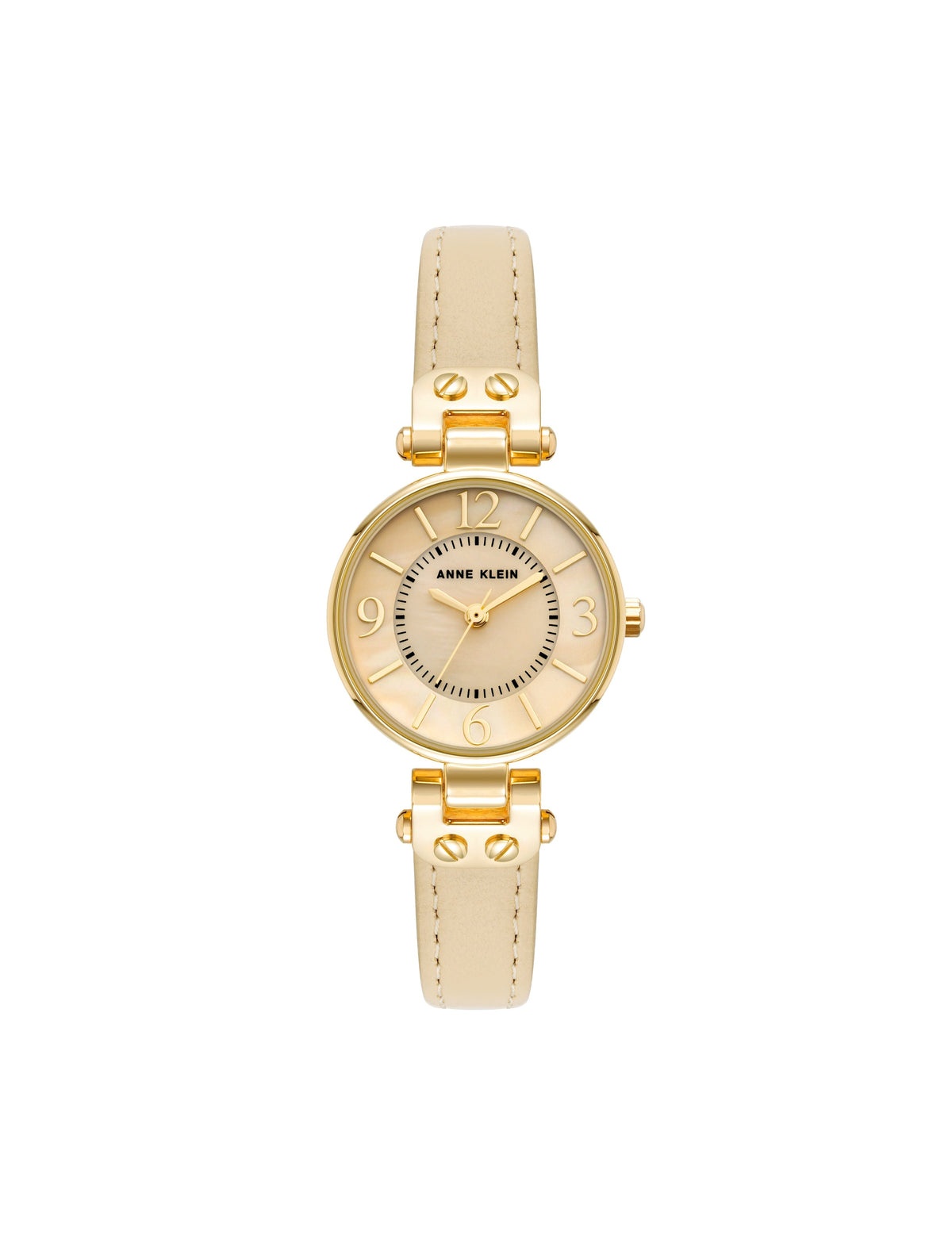 Essential Leather Strap Wristwatch - Anne Klein Gold-Tone/Cream