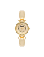 Essential Leather Strap Wristwatch - Anne Klein Gold-Tone/Cream