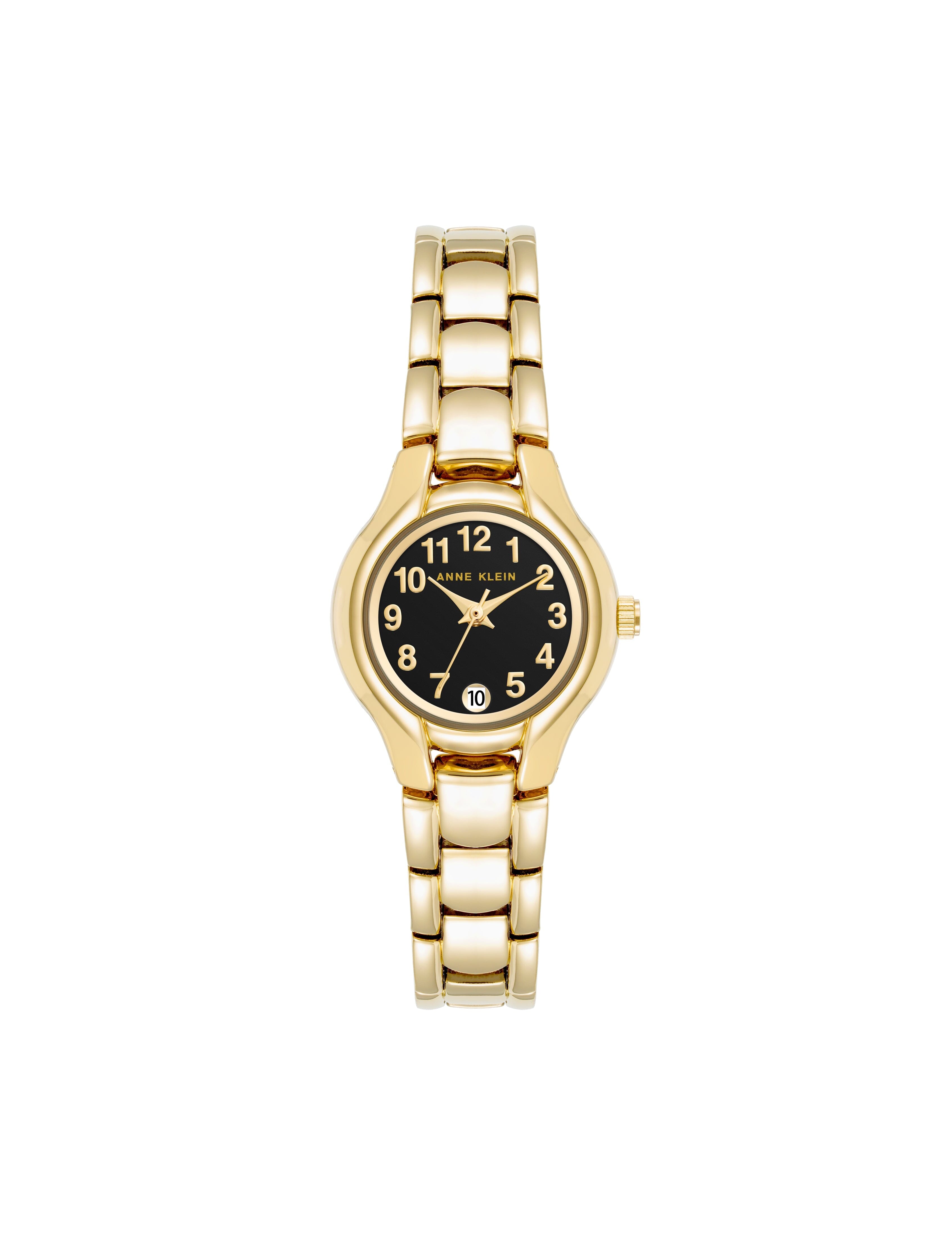 Easy-To-Read Watch with Date - Anne Klein Black/Gold-Tone