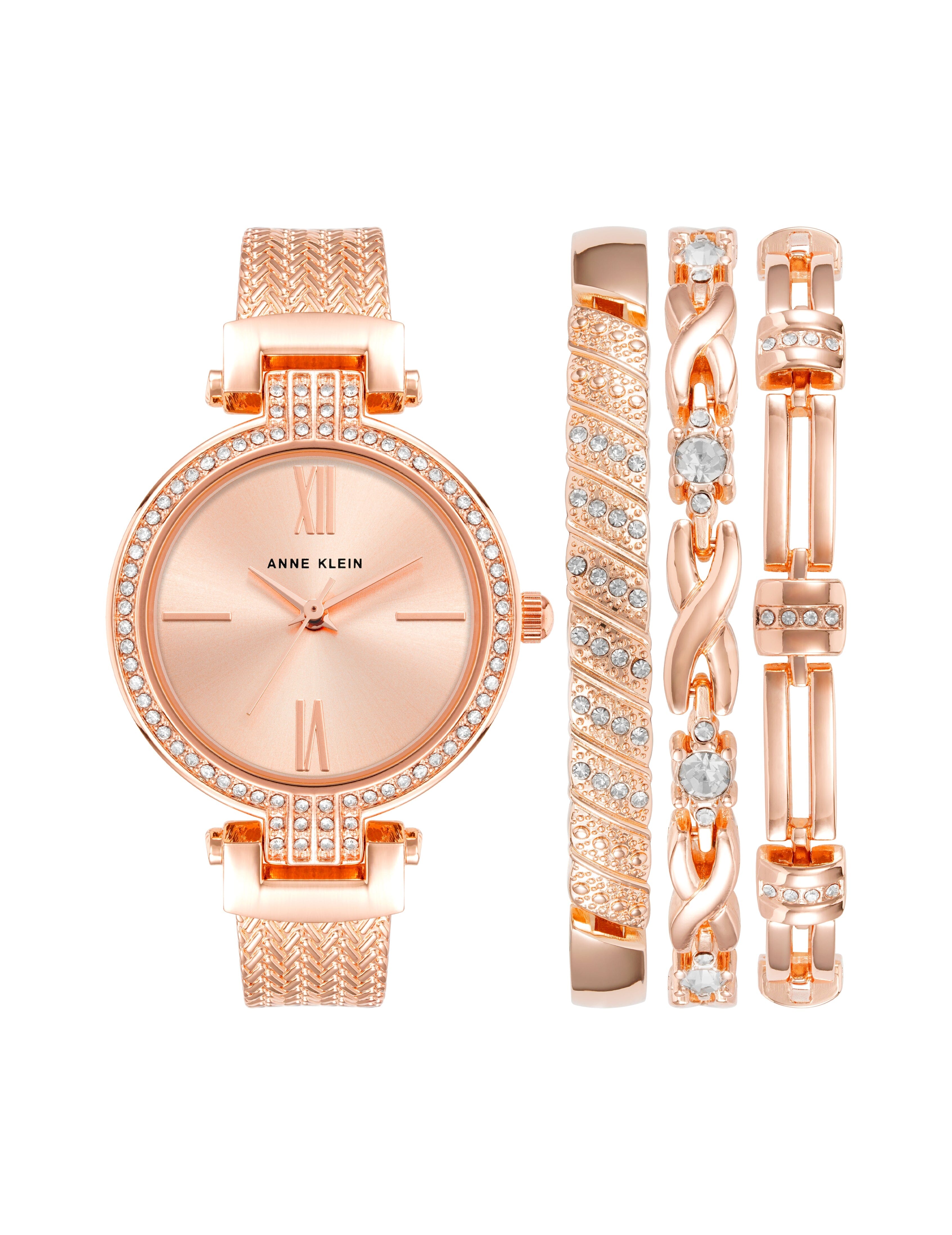 Showstopper Watch & Bracelet Set - Anne Klein Rose-Tone