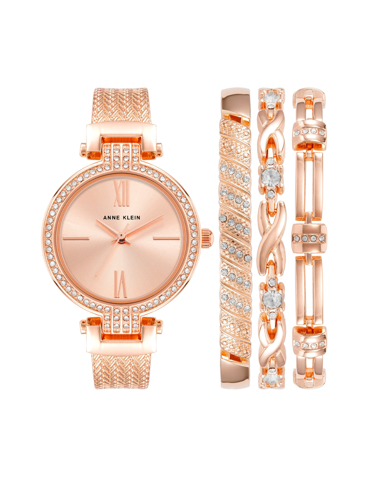 Showstopper Watch & Bracelet Set - Anne Klein Rose-Tone