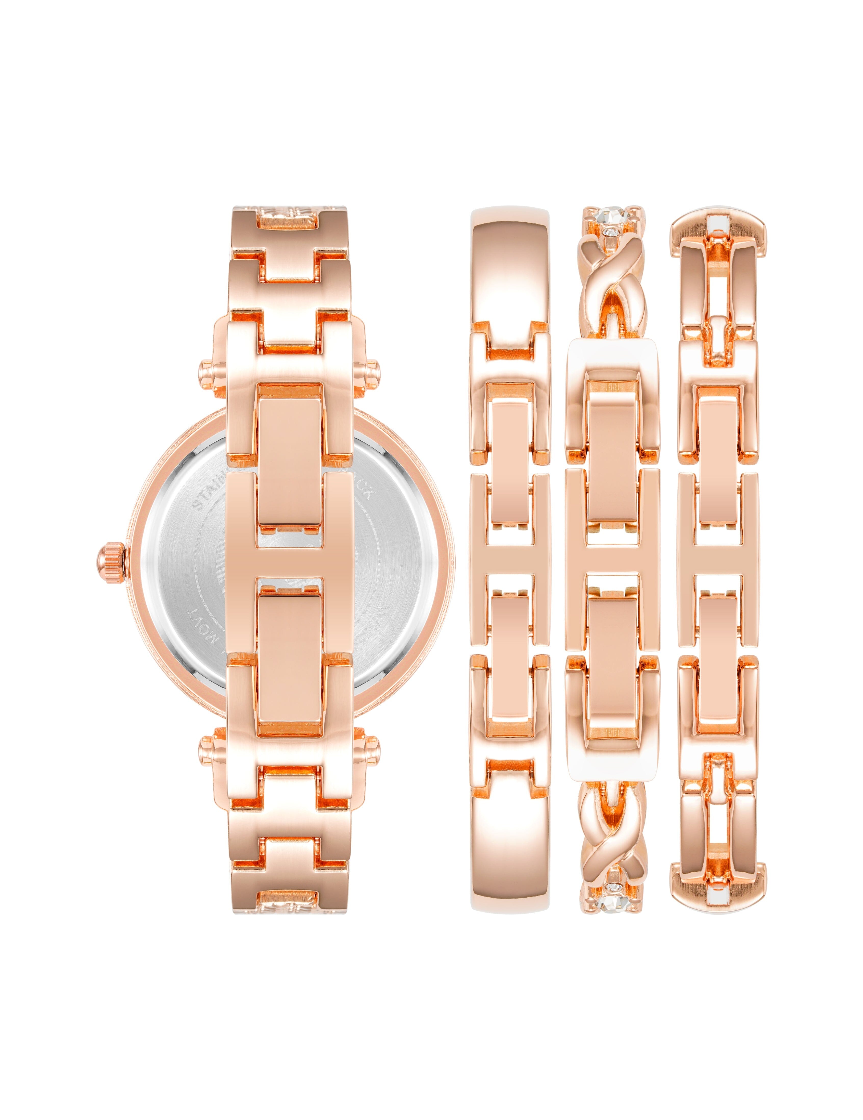 Showstopper Watch & Bracelet Set - Anne Klein Rose-Tone