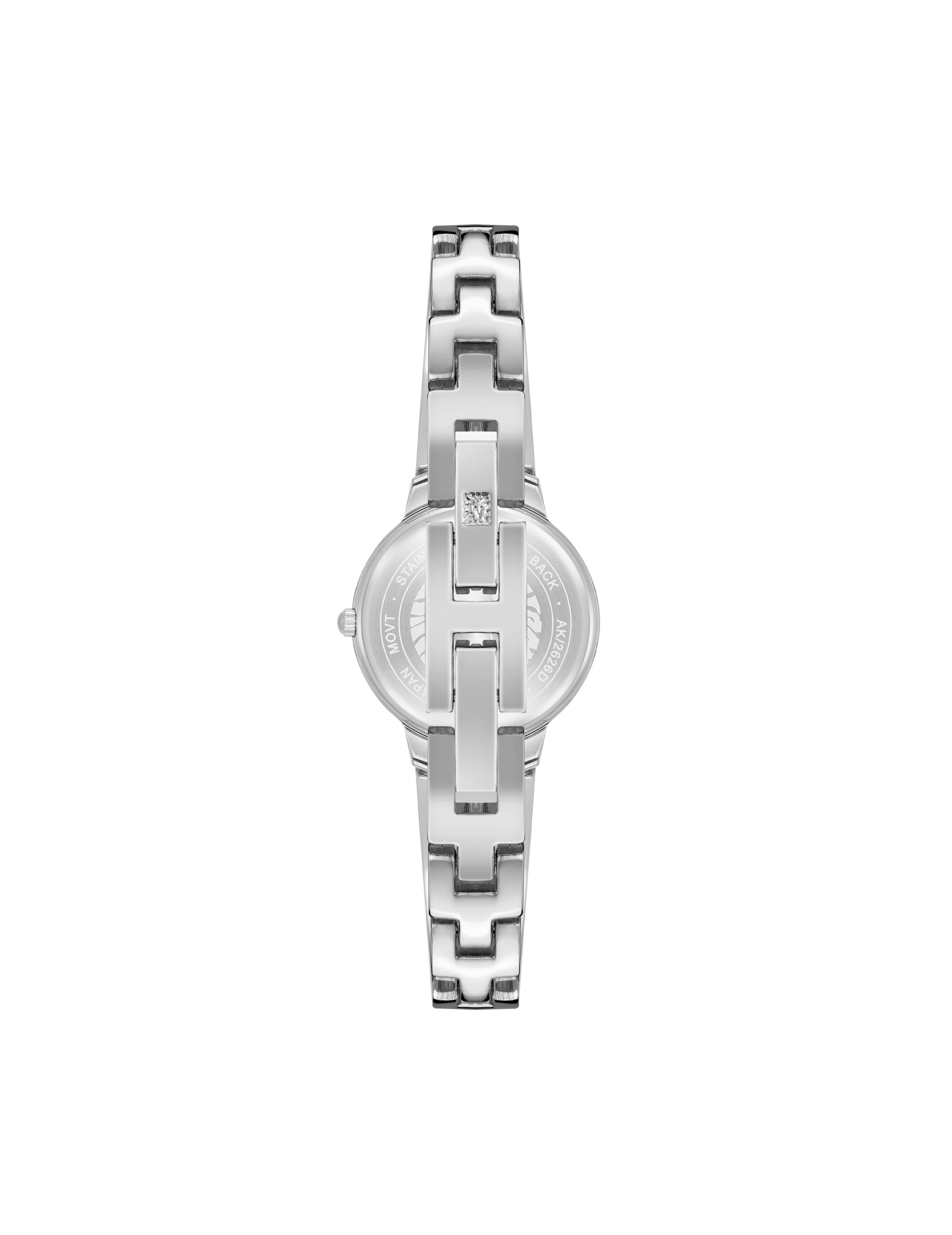 Diamond Accented Bangle Watch - Anne Klein Black/Silver-Tone