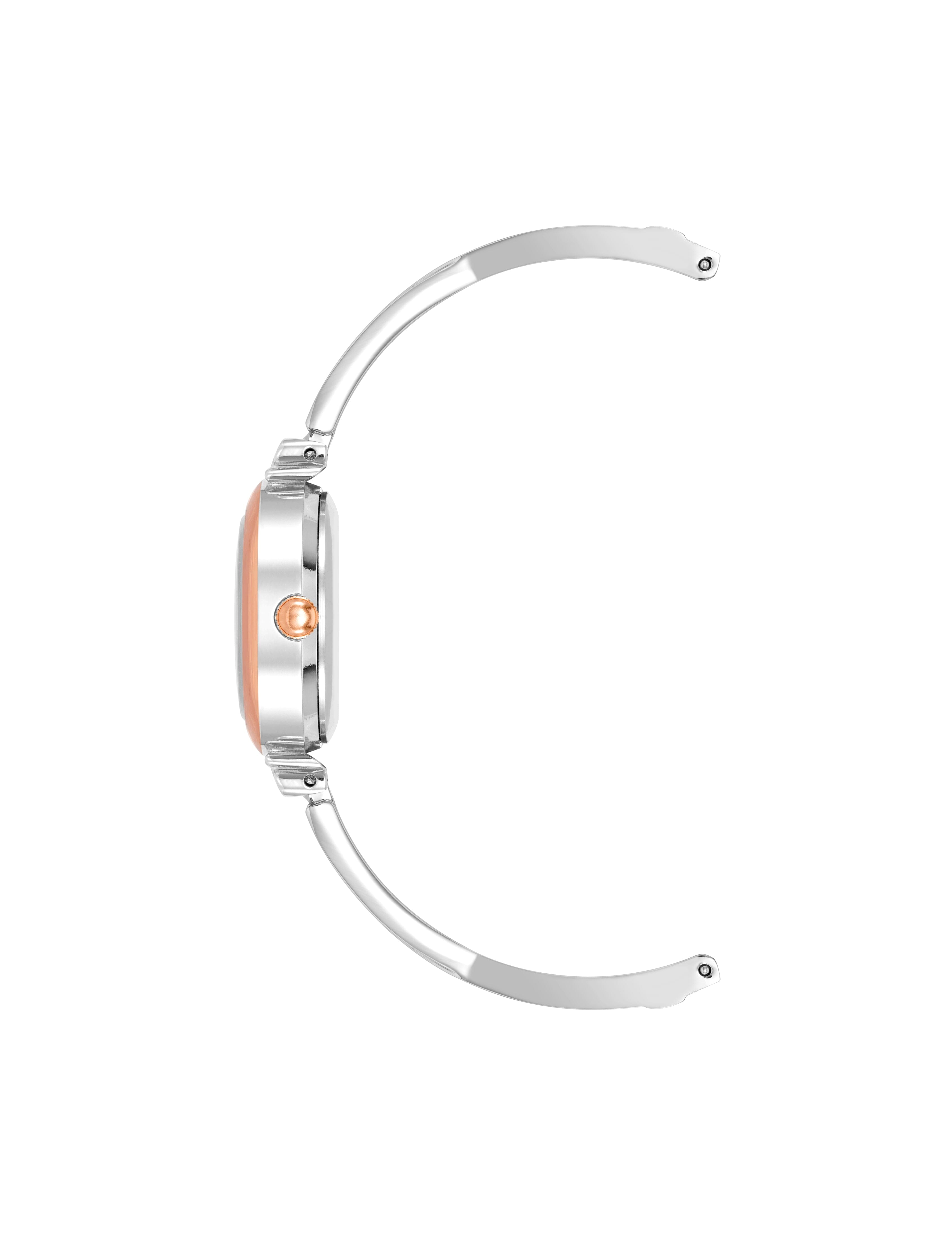 Bangle Watch & Bracelets Set - Anne Klein Silver/Rose-Tone