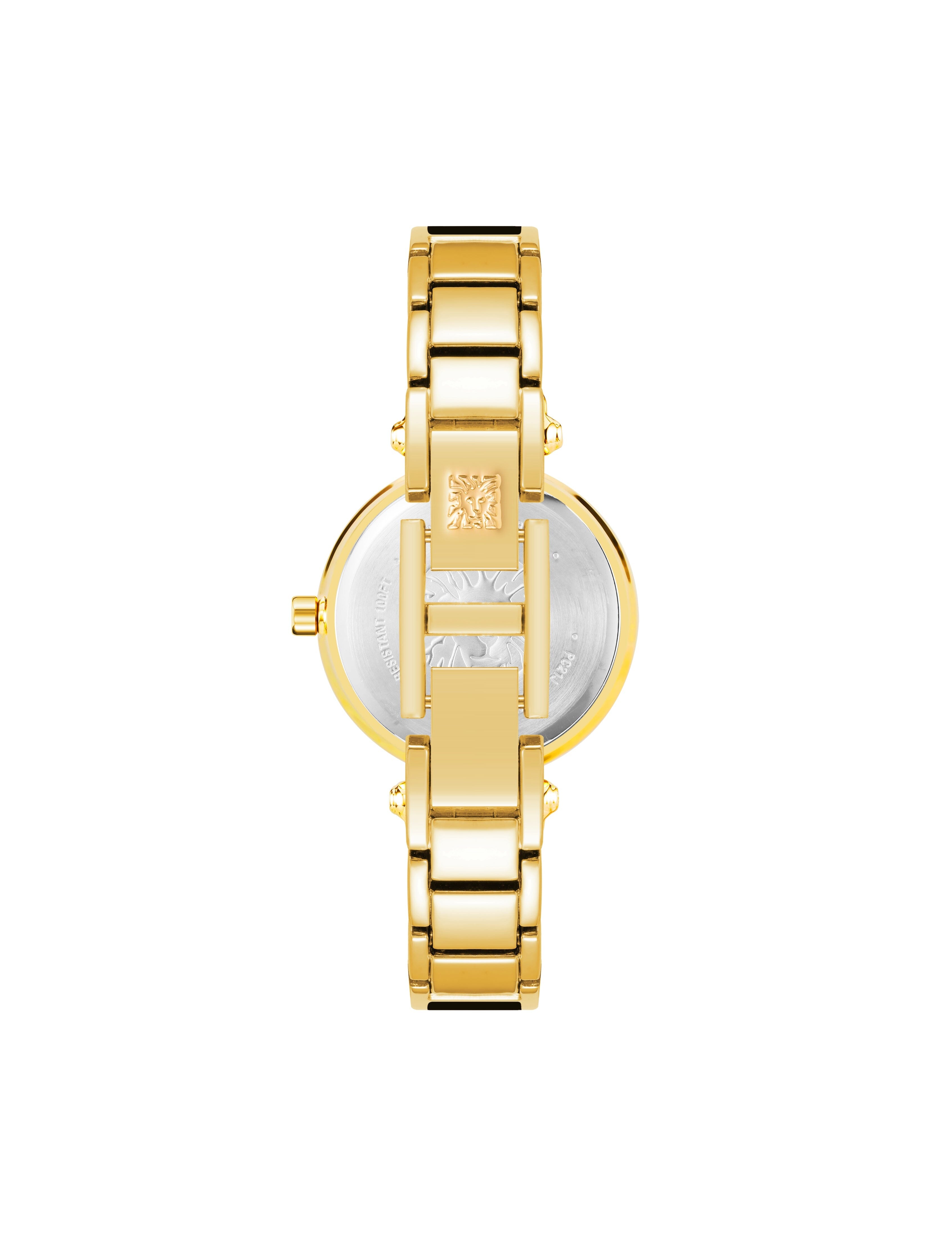 Diamond Accent Bangle Watch - Anne Klein Black/Gold-Tone