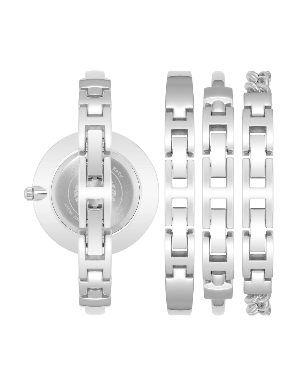 Sophisticated Watch & Bracelet Set - Anne Klein Silver-Tone