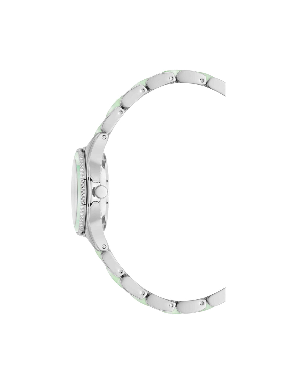 Pearlescent Resin Link Bracelet Watch - Anne Klein Mint/Silver-Tone