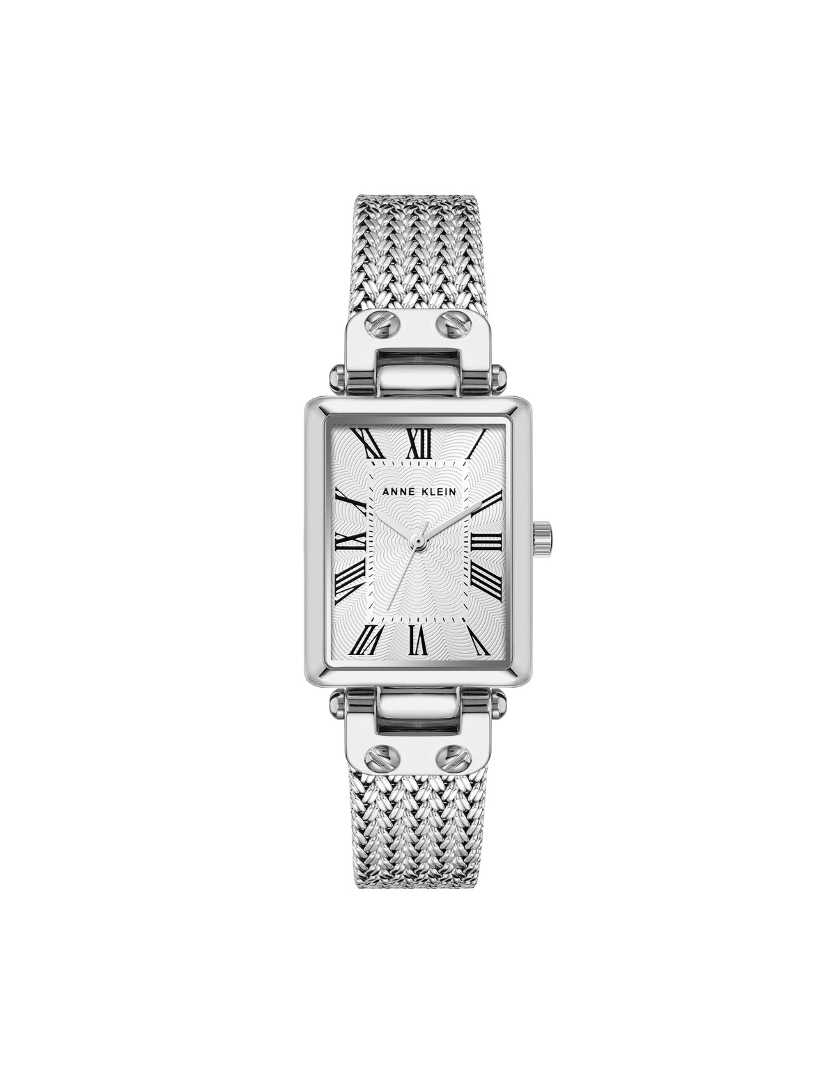 Rectangular Case Mesh Bracelet Watch - Anne Klein Silver-Tone