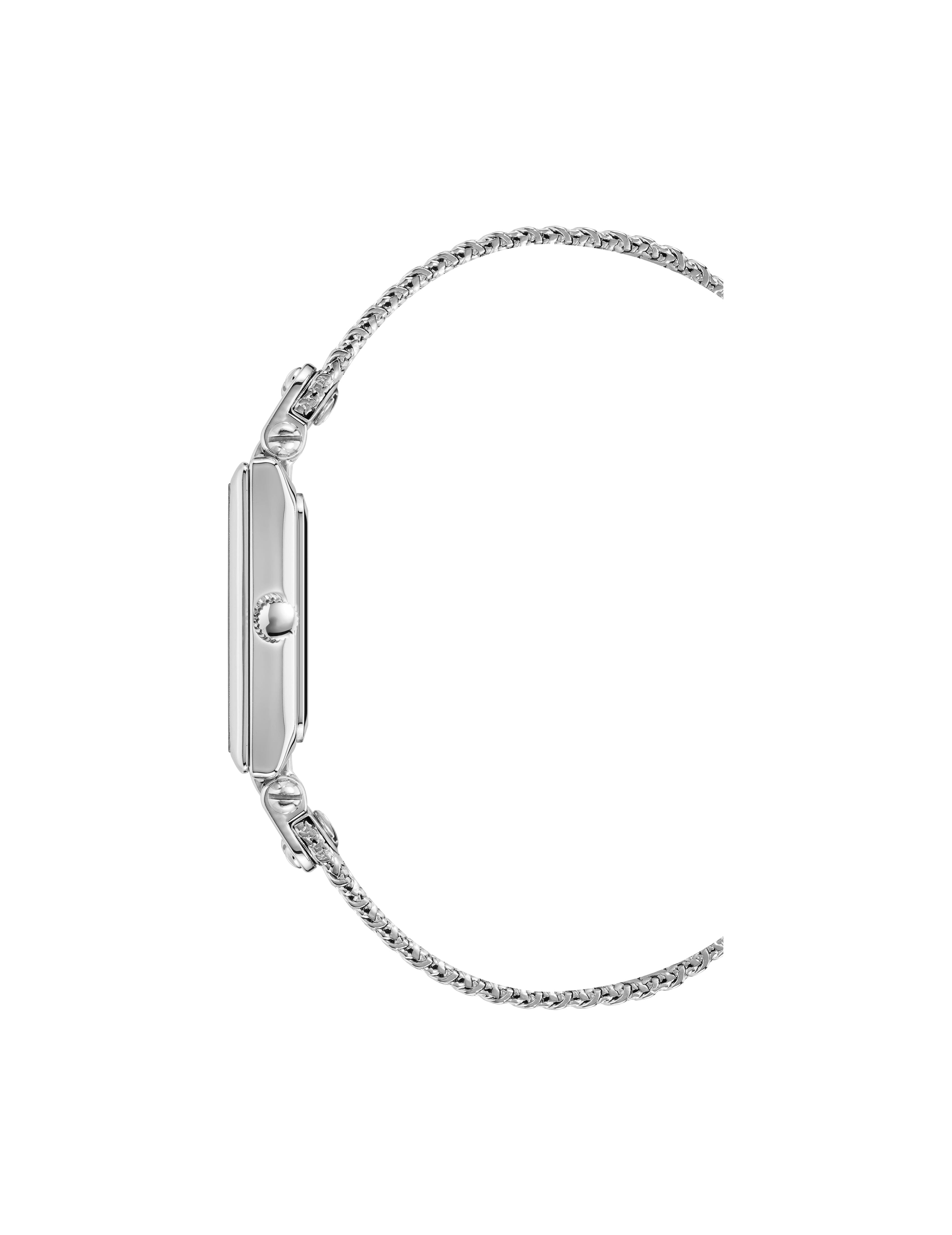 Rectangular Case Mesh Bracelet Watch - Anne Klein Silver-Tone