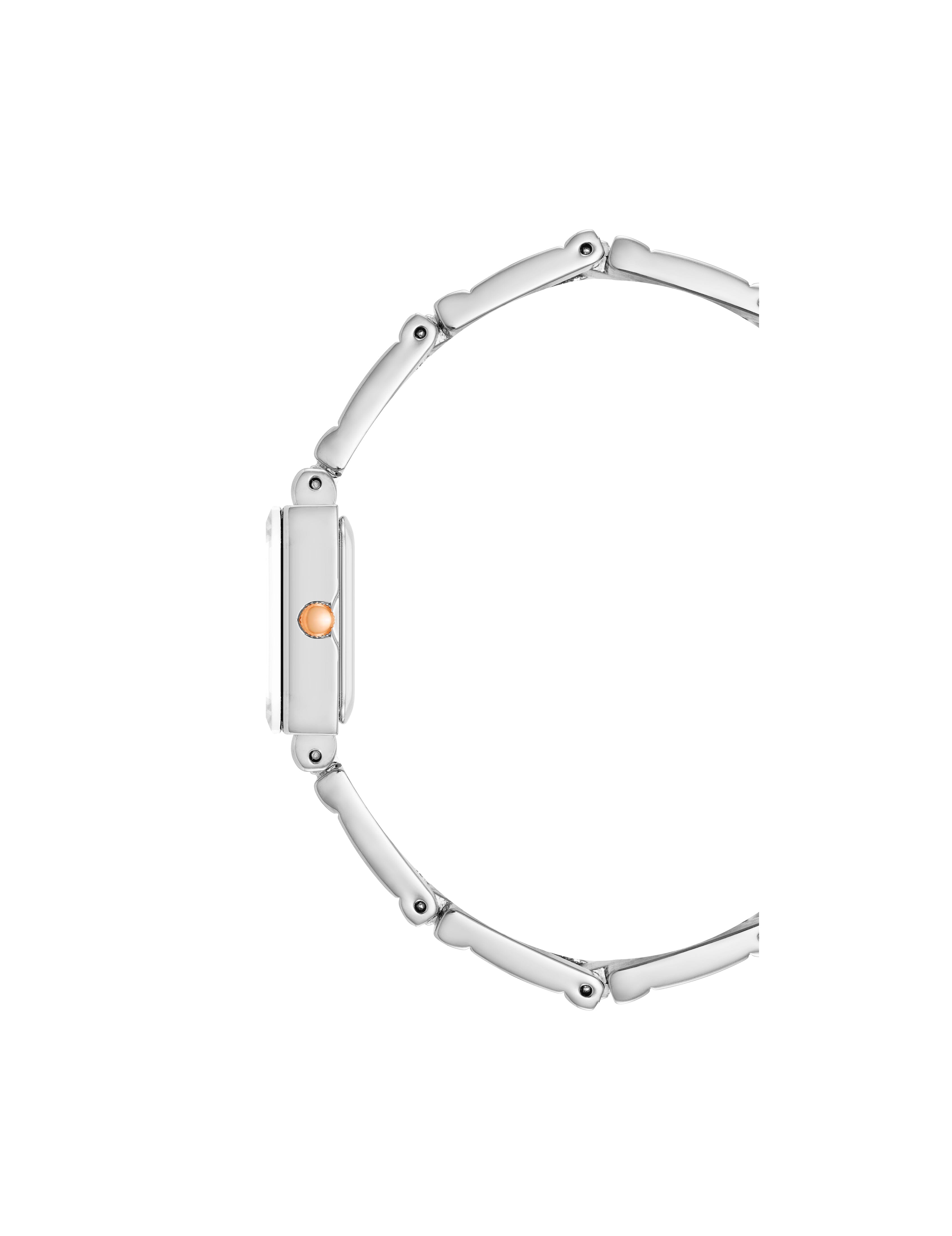 Rectangular Case Bangle Watch - Anne Klein Silver/Rose-Tone