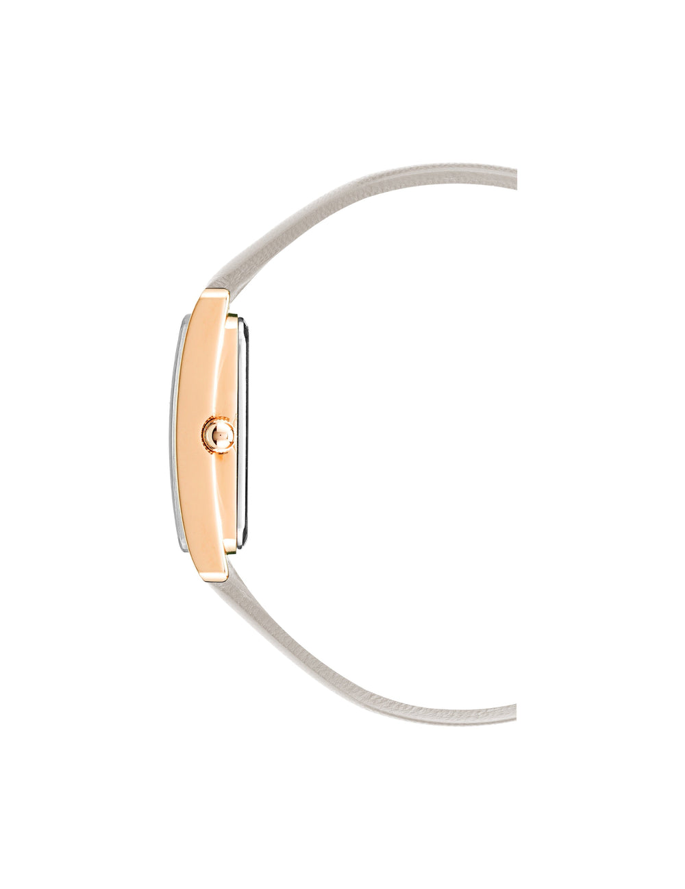 Rectangular Leather Strap Watch - Anne Klein Rose-Tone/Taupe
