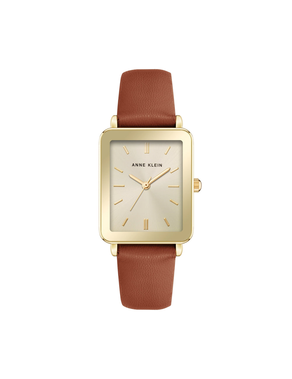 Rectangular Strap Watch - Anne Klein Gold-Tone/Brown