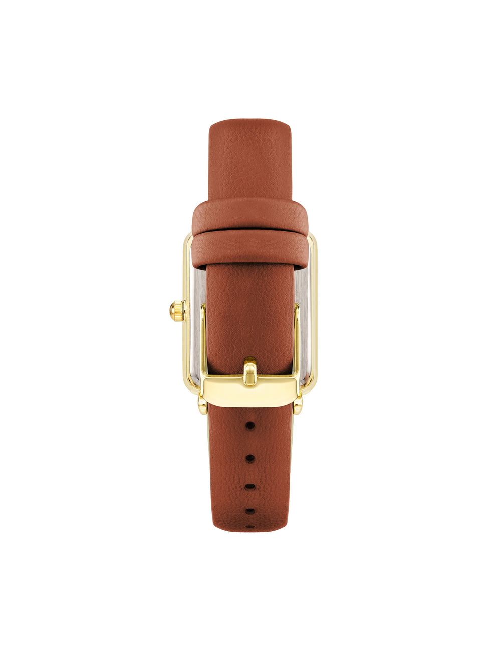 Rectangular Strap Watch - Anne Klein Gold-Tone/Brown