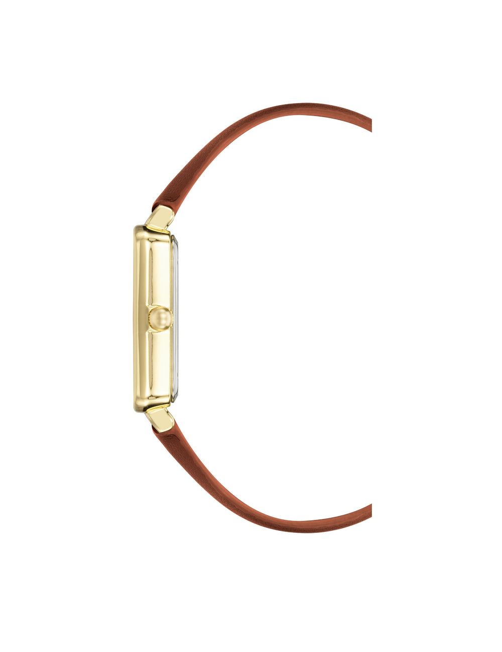 Rectangular Strap Watch - Anne Klein Gold-Tone/Brown