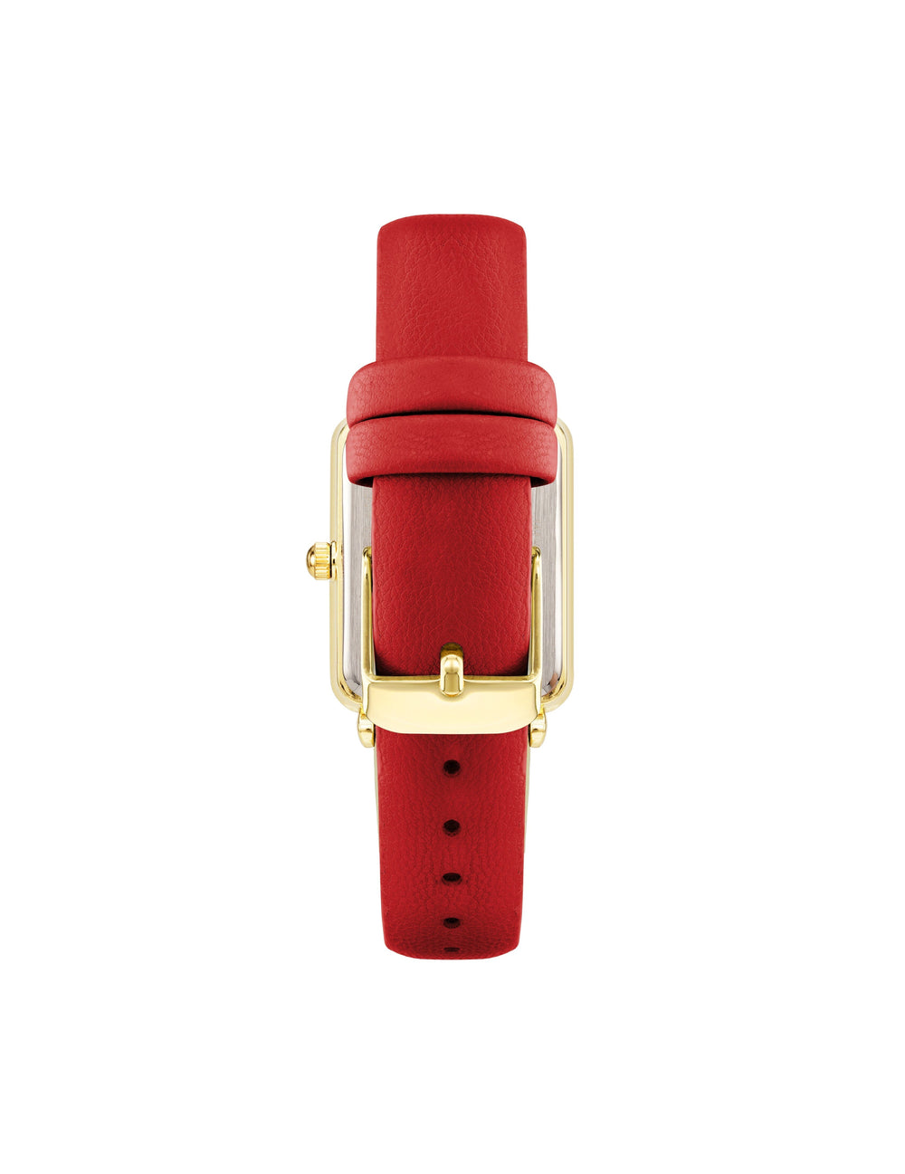 Rectangular Strap Watch - Anne Klein Gold-Tone/Red