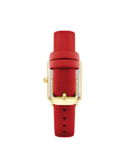 Rectangular Strap Watch - Anne Klein Gold-Tone/Red