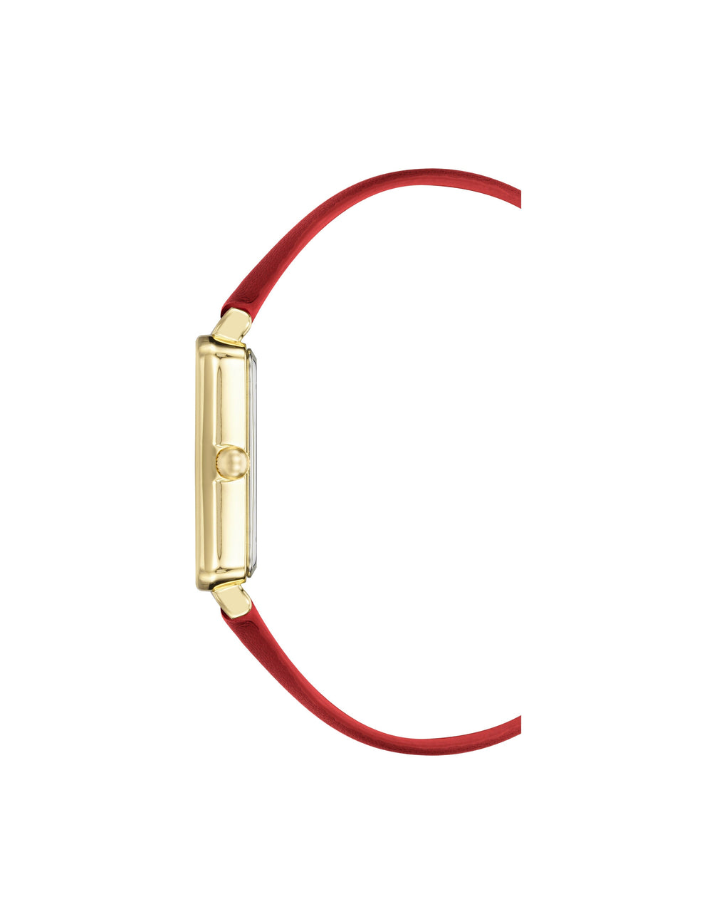 Rectangular Strap Watch - Anne Klein Gold-Tone/Red
