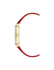 Rectangular Strap Watch - Anne Klein Gold-Tone/Red