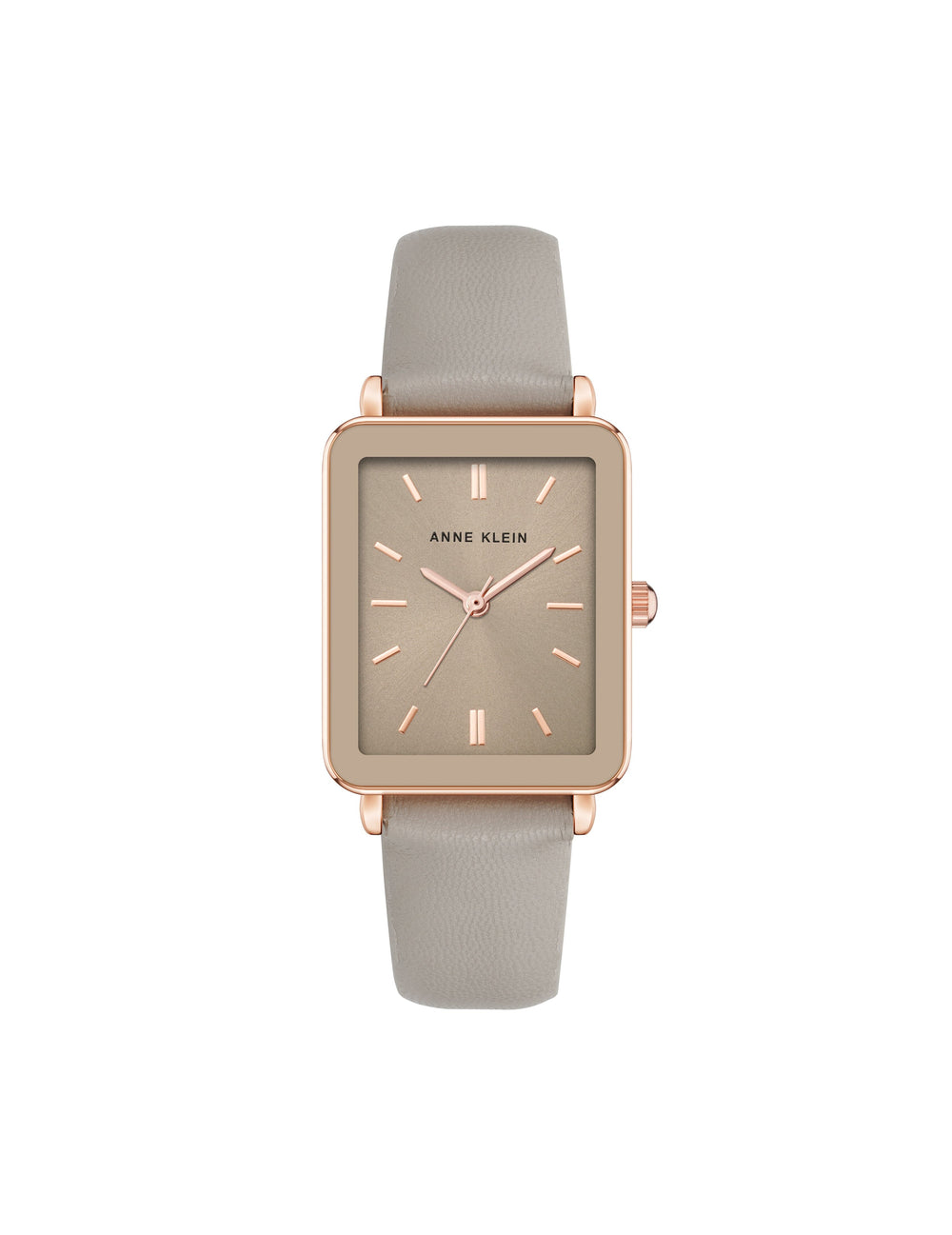 Rectangular Strap Watch - Anne Klein Rose-Tone/Taupe