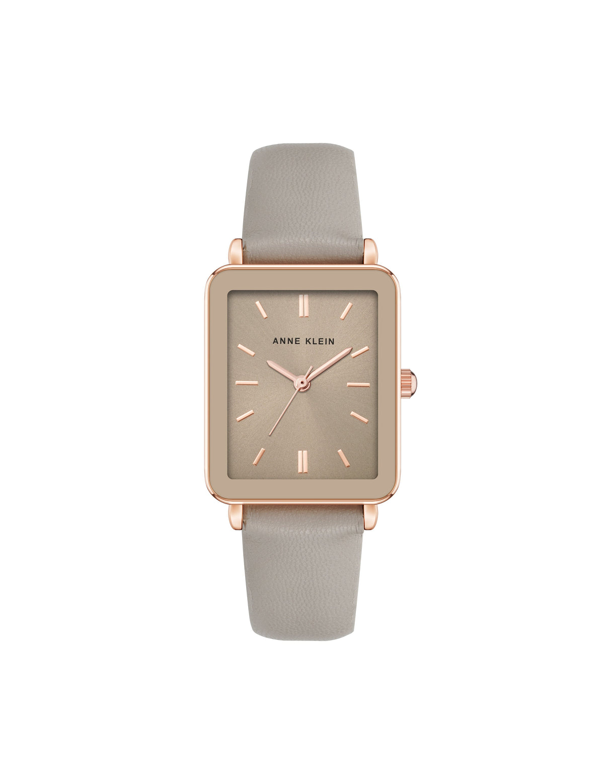 Rectangular Strap Watch - Anne Klein Rose-Tone/Taupe