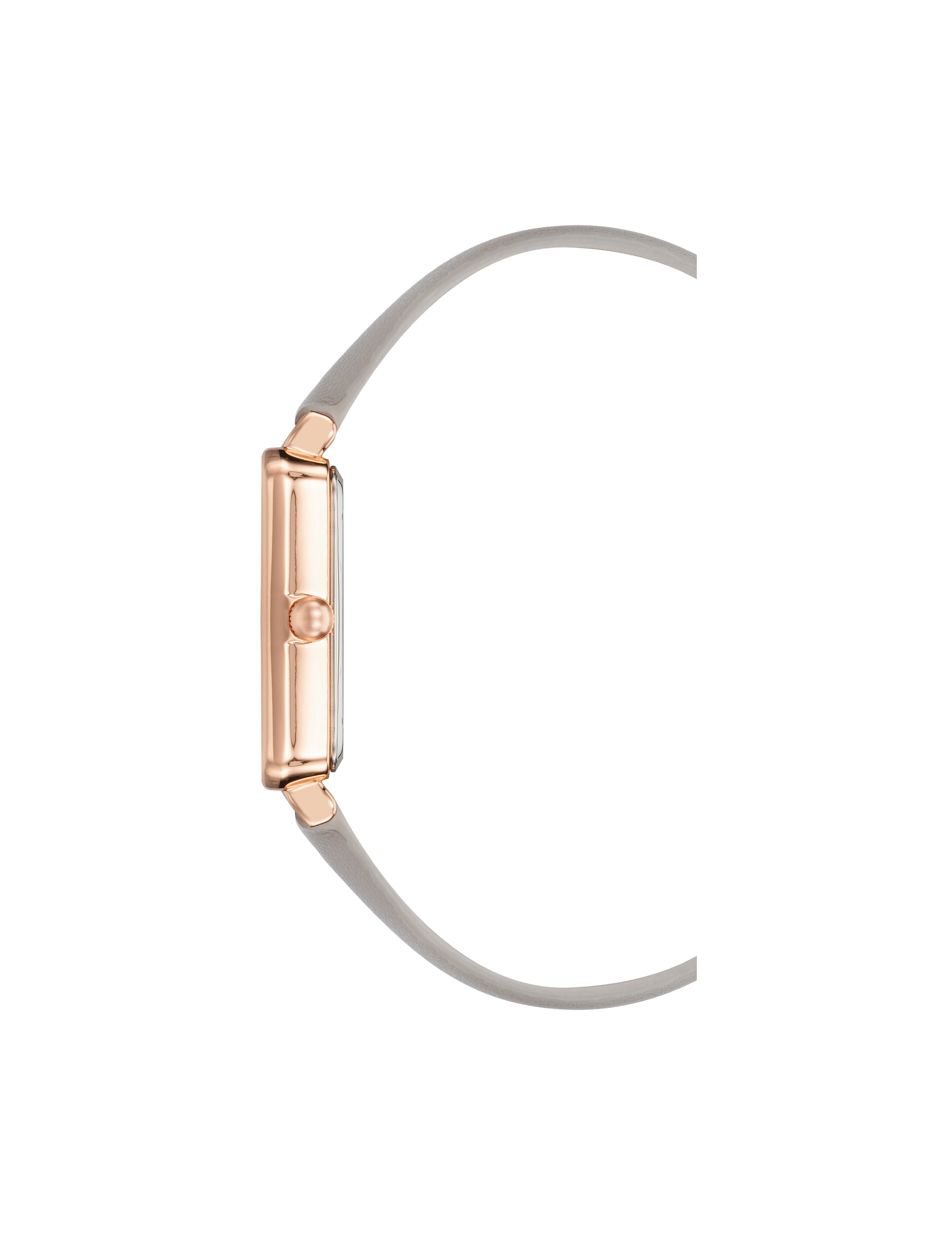 Rectangular Strap Watch - Anne Klein Rose-Tone/Taupe