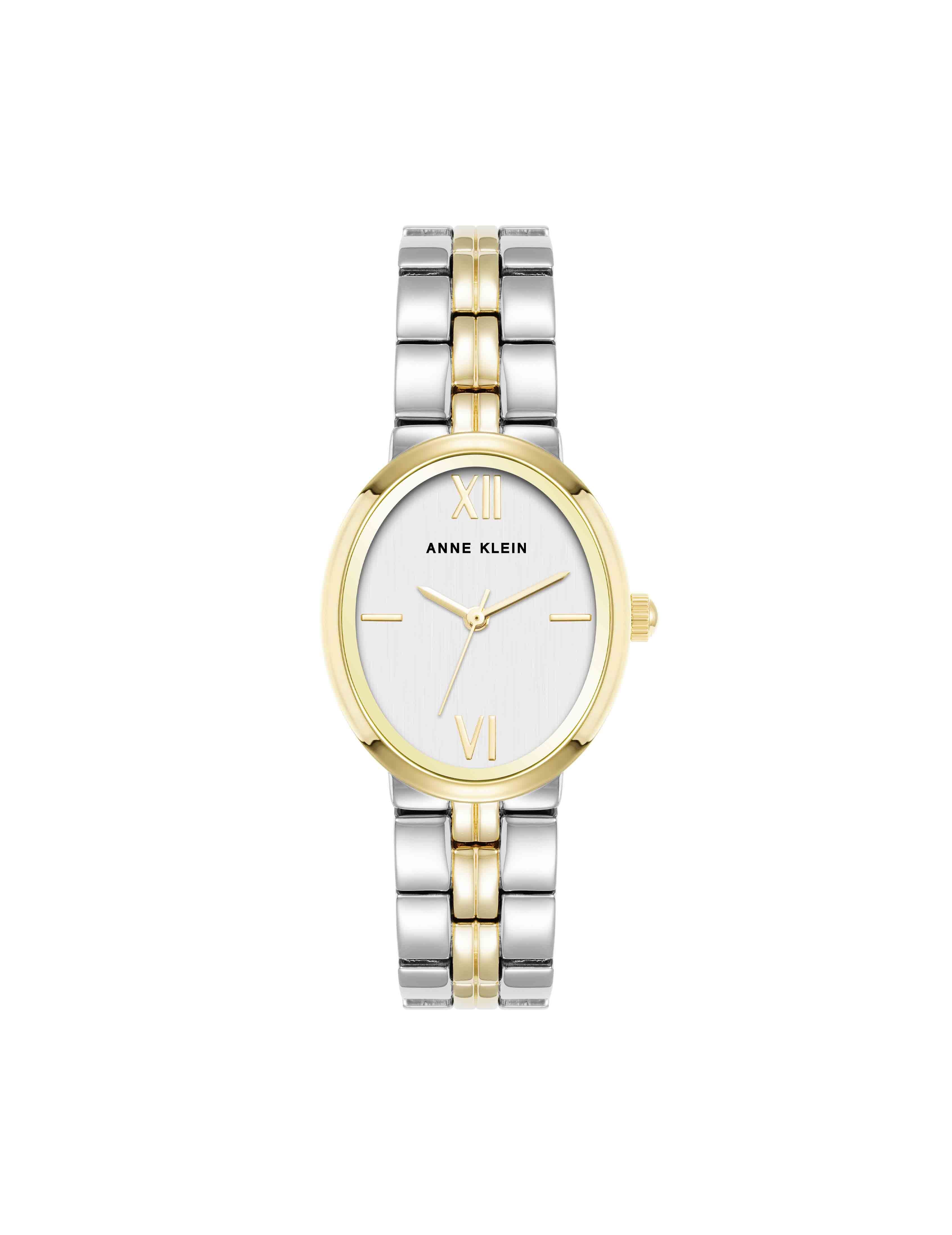 Minimalist Oval Case Watch - Anne Klein Two-Tone
