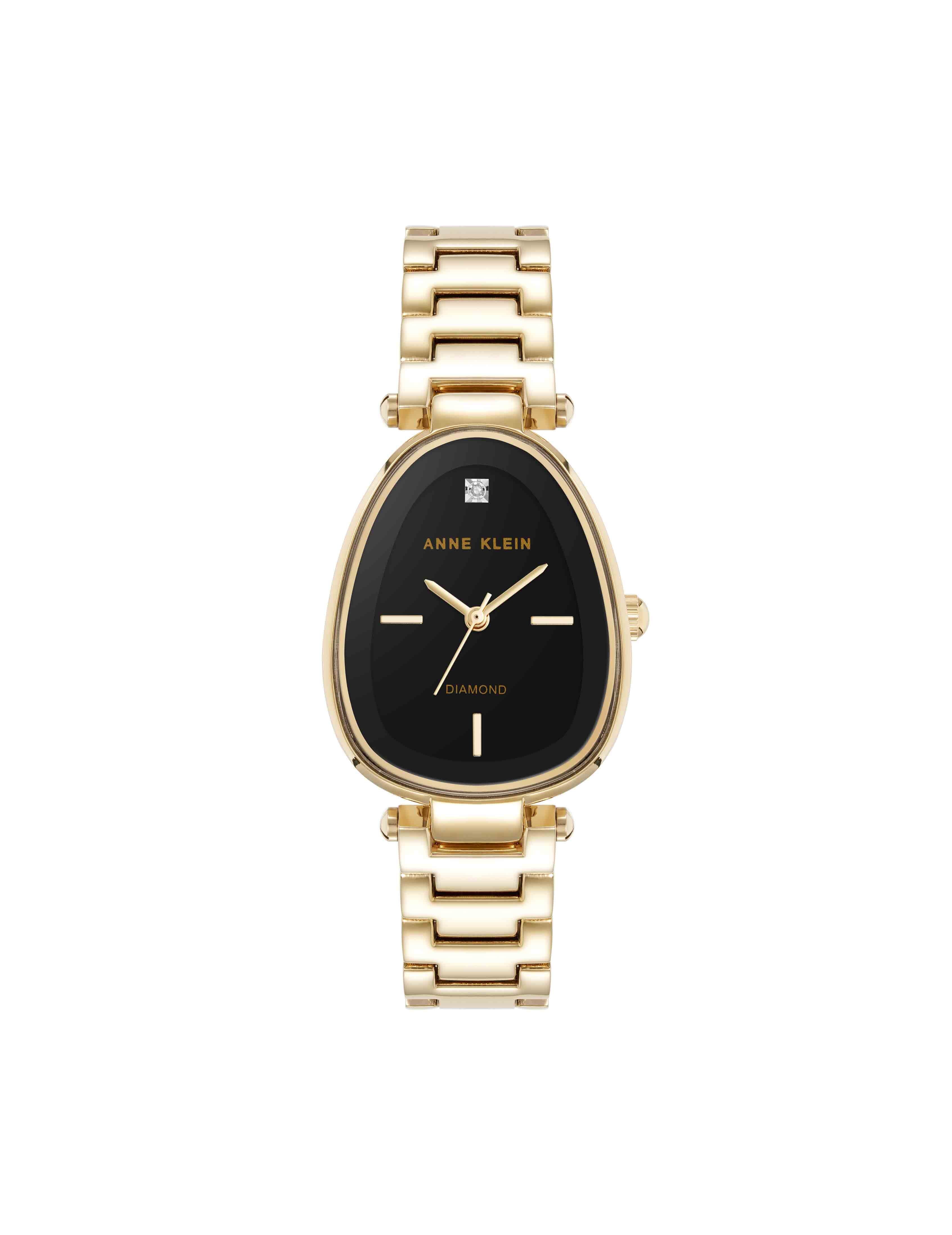 Estate Metal Bracelet Watch - Anne Klein Gold-Tone/Black