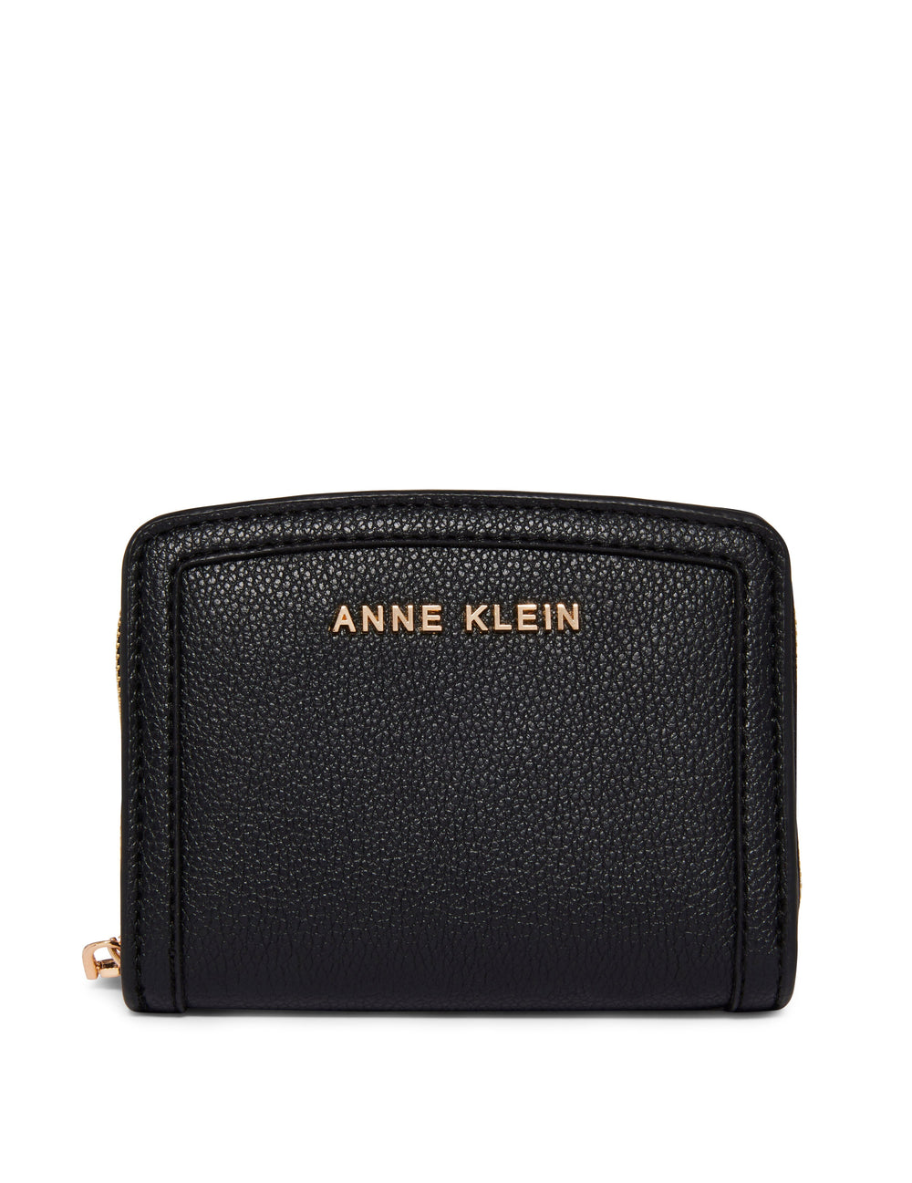 Small Curved Zip Wallet - Anne Klein Black