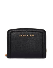 Small Curved Zip Wallet - Anne Klein Black