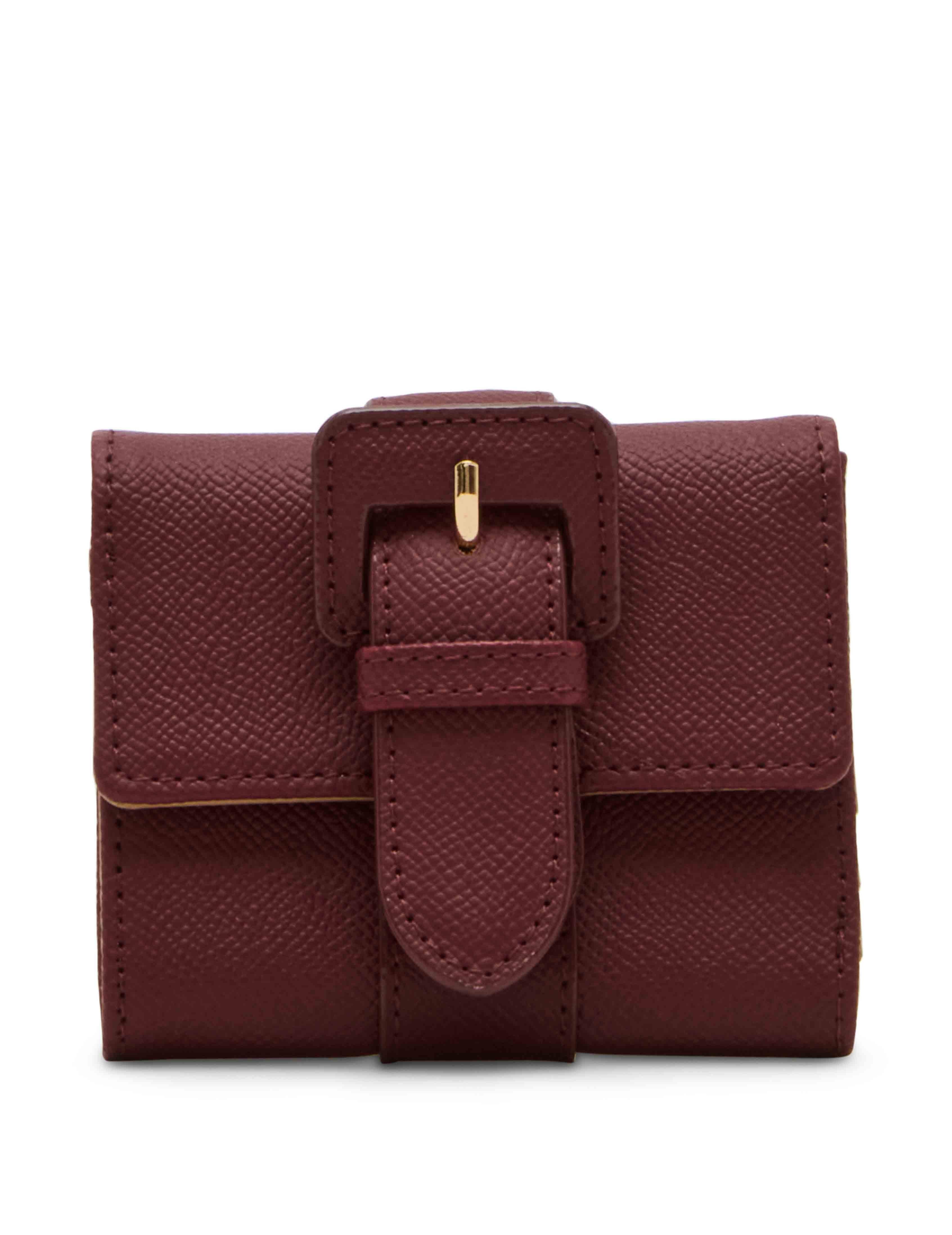 Covered Buckle Flap Wallet Gift Set, New Bordeaux - Anne Klein New Bordeaux