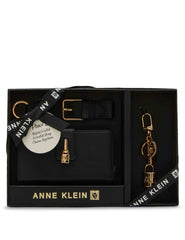 2 Piece Gift Set with Lock Wristlet and AK Bag Charm - Anne Klein Black
