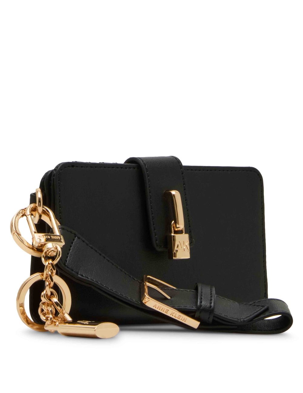 2 Piece Gift Set with Lock Wristlet and AK Bag Charm - Anne Klein Black