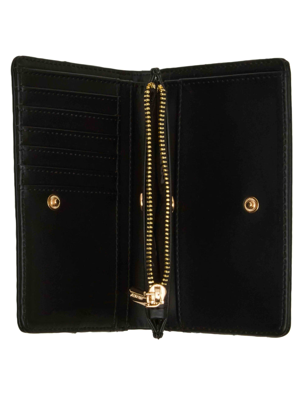 2 Piece Gift Set with Flap Crossbody and Bifold Wallet - Anne Klein Black Quilted