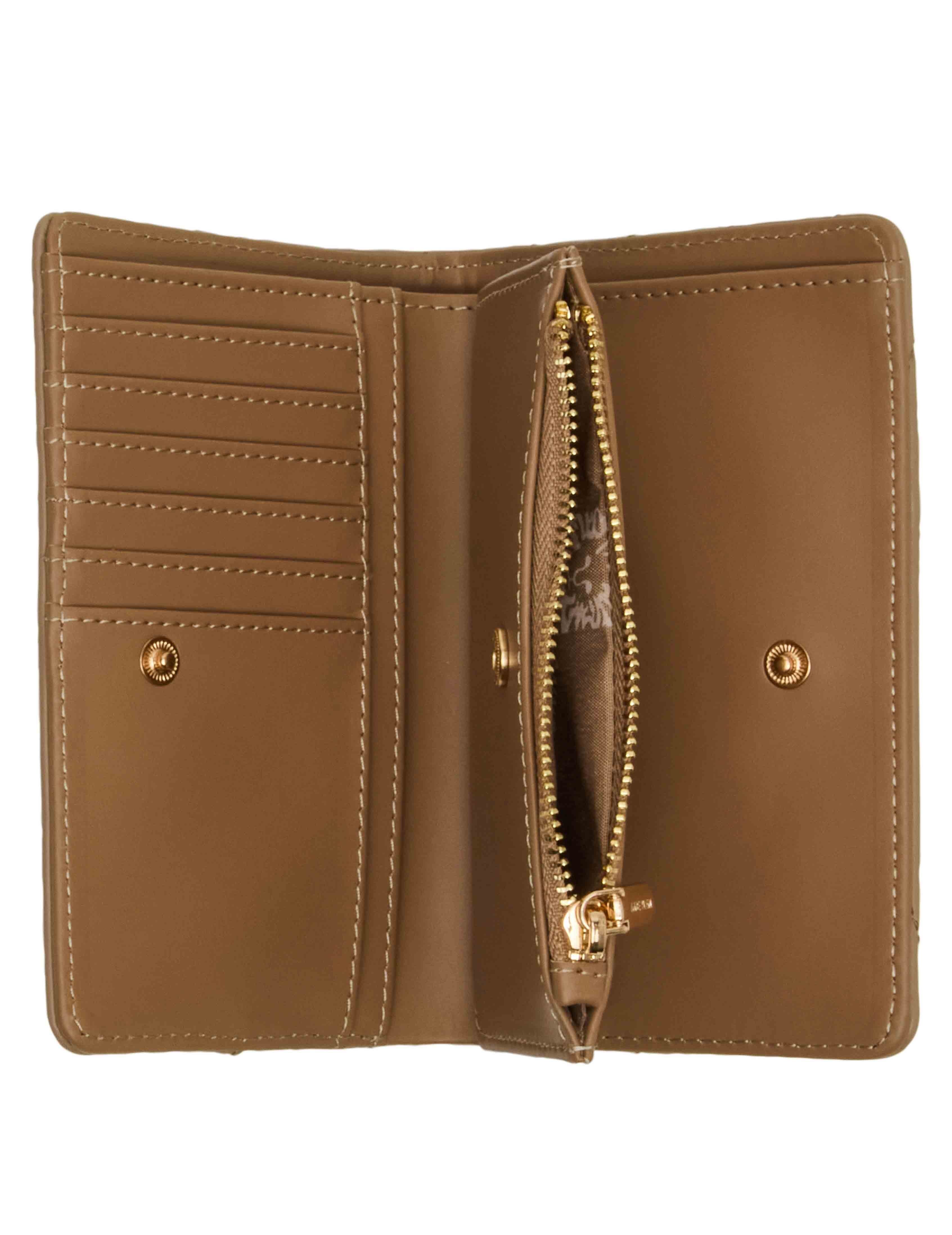 2 Piece Gift Set with Flap Crossbody and Bifold Wallet - Anne Klein Truffle Quilted