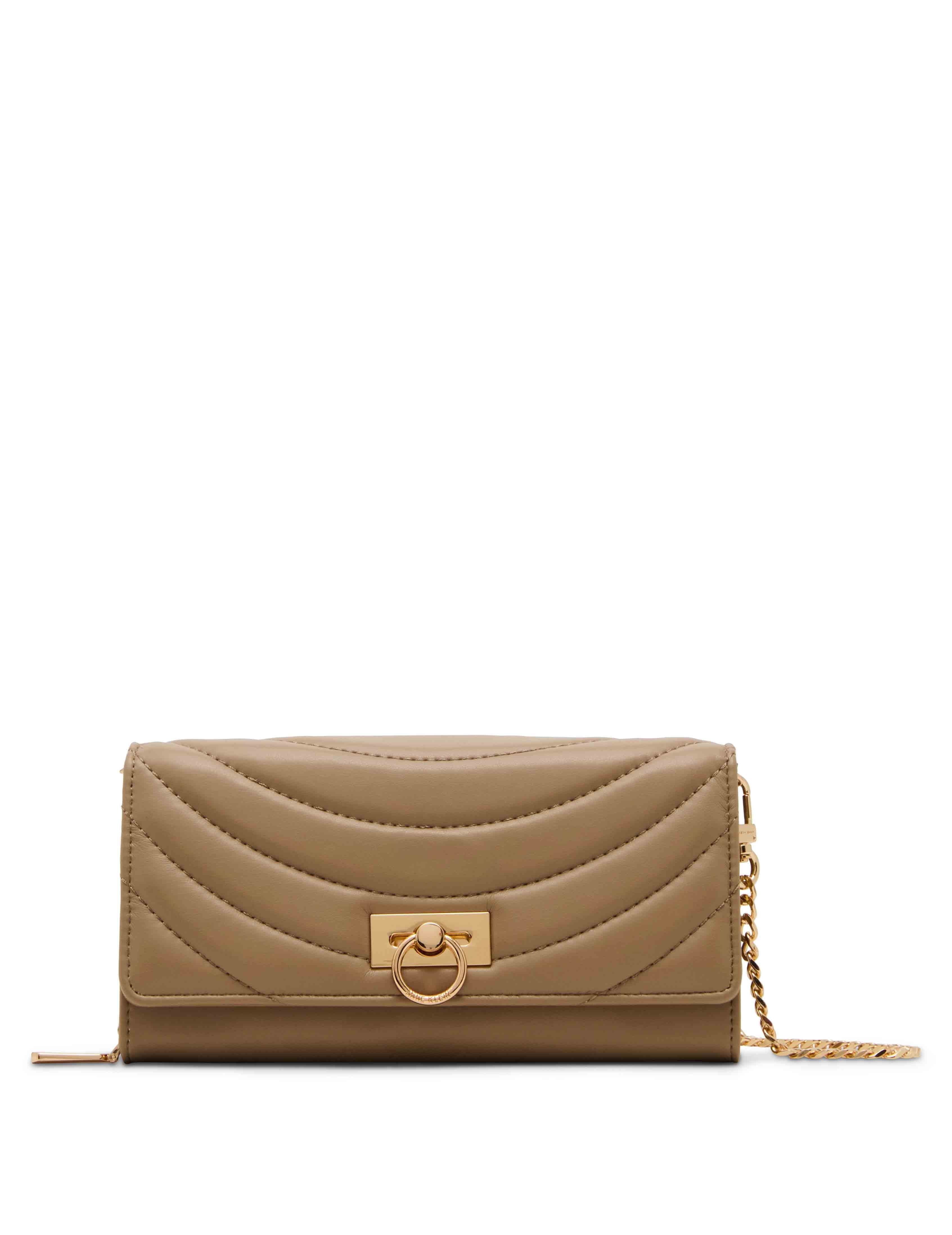2 Piece Gift Set with Flap Crossbody and Bifold Wallet - Anne Klein Truffle Quilted